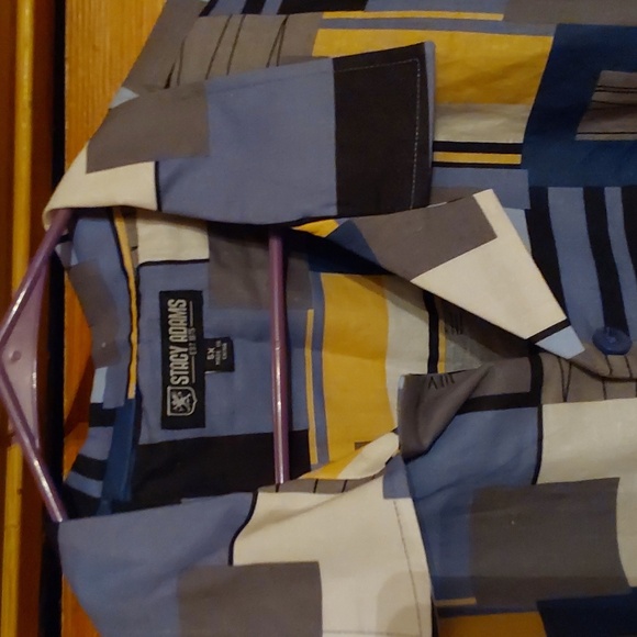 STACY ADAMS SHORT SLEEVE BUTTON DWN SIZE 5X..COLORFUL DESIGN - Picture 2 of 5